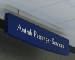 Amtrak Passenger Services sign in Union Station, Chicago 